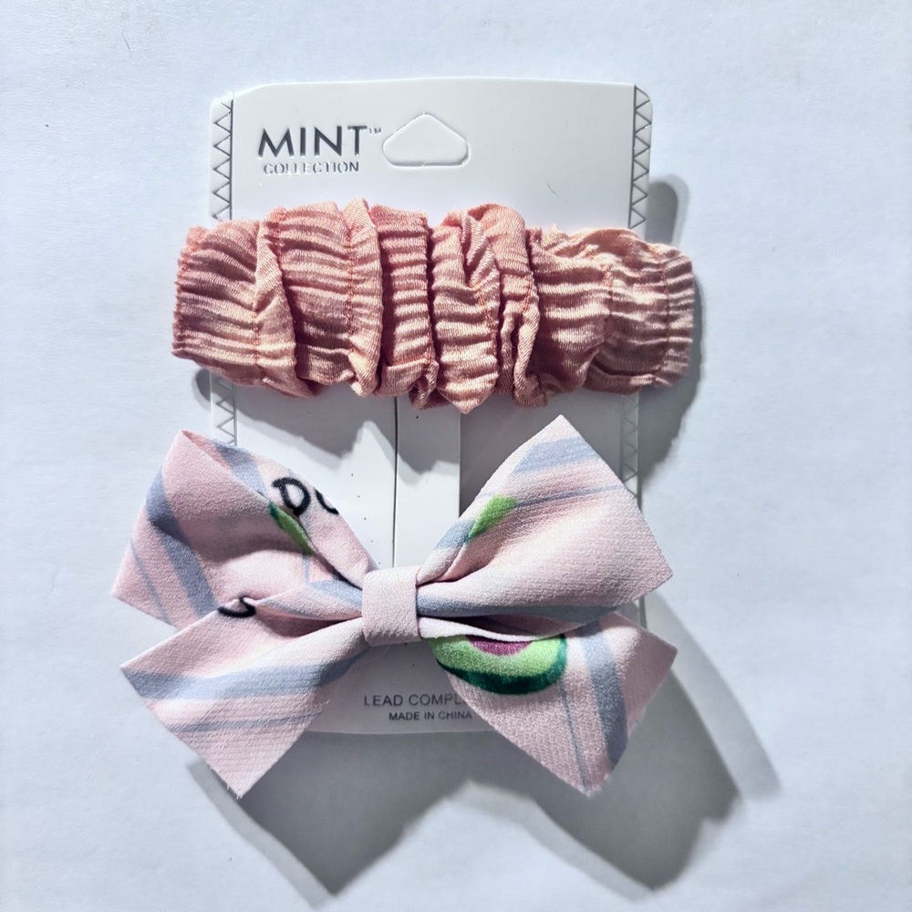 Mint Peach and Pink Hair Accessories Set